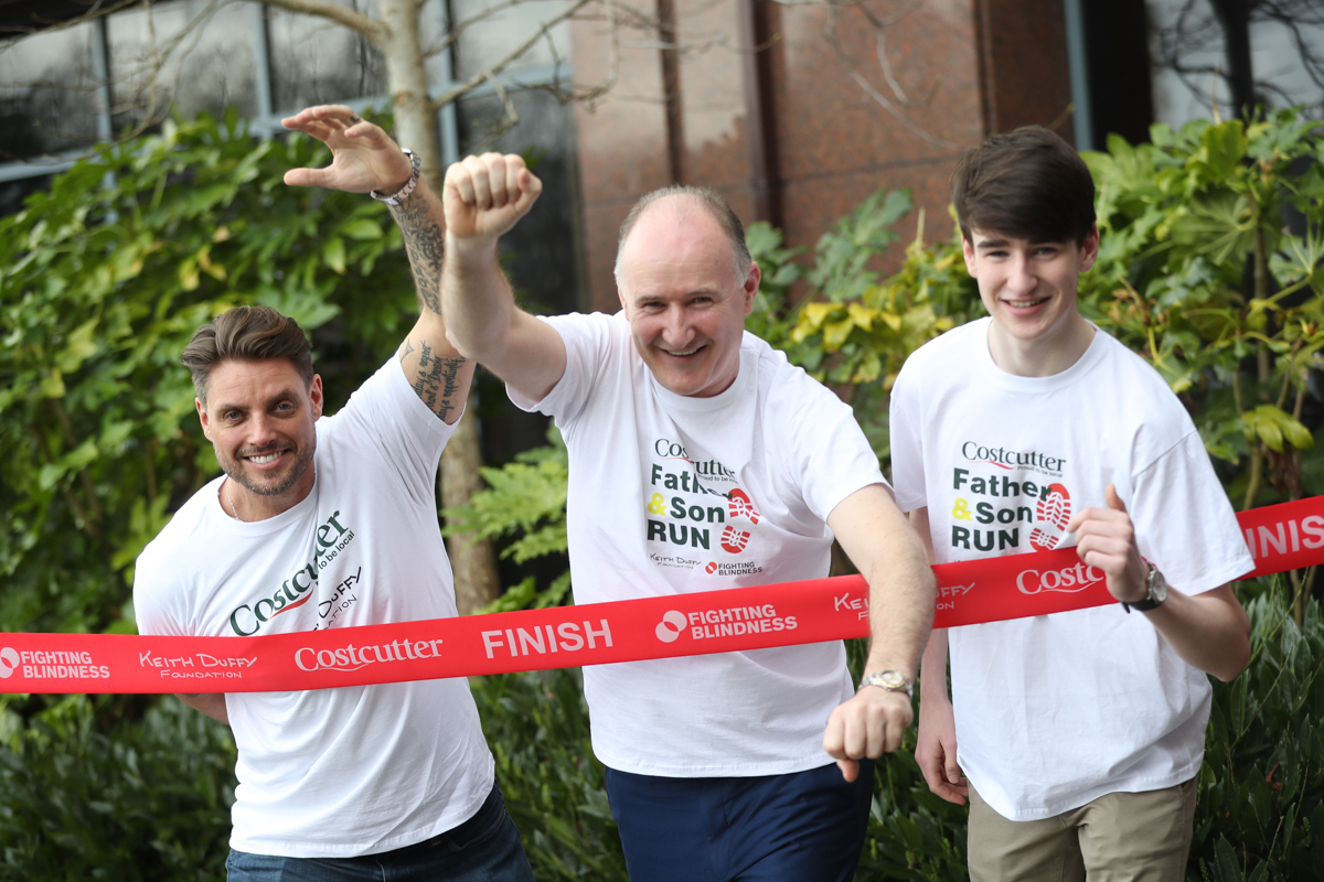 Keith Duffy and Jim Barry (of Barry Group) and son launching the Father and Son 5K Series